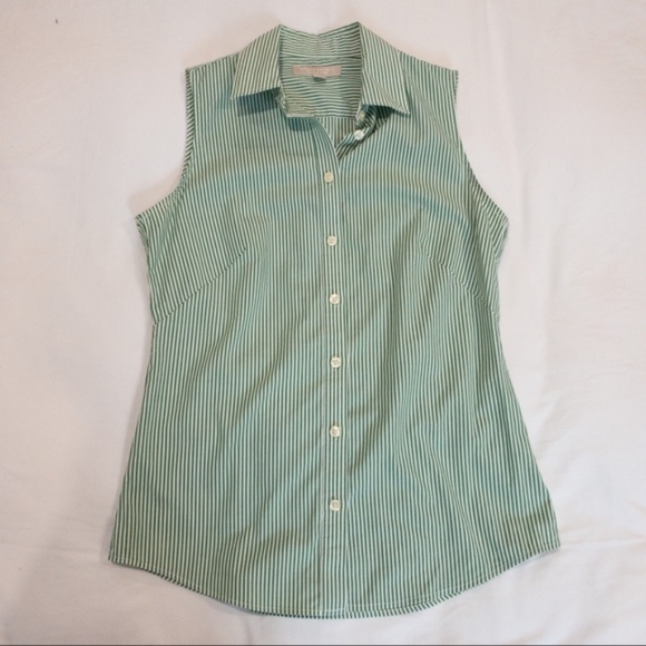 Banana Republic Tops - Banana Republic green stripe button down shirt